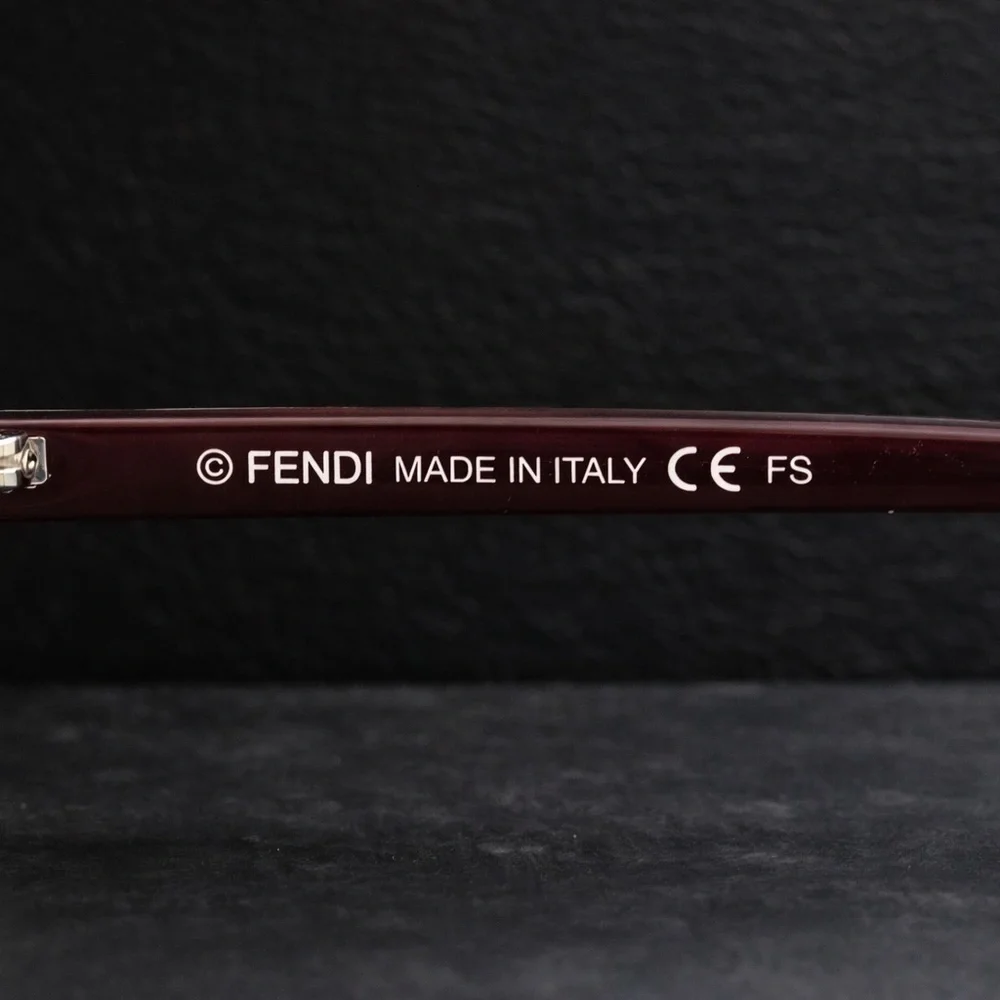 Fendi FF0256 Acetate Eyeglasses Burgundy Ivory 52-18-140 New Authentic
